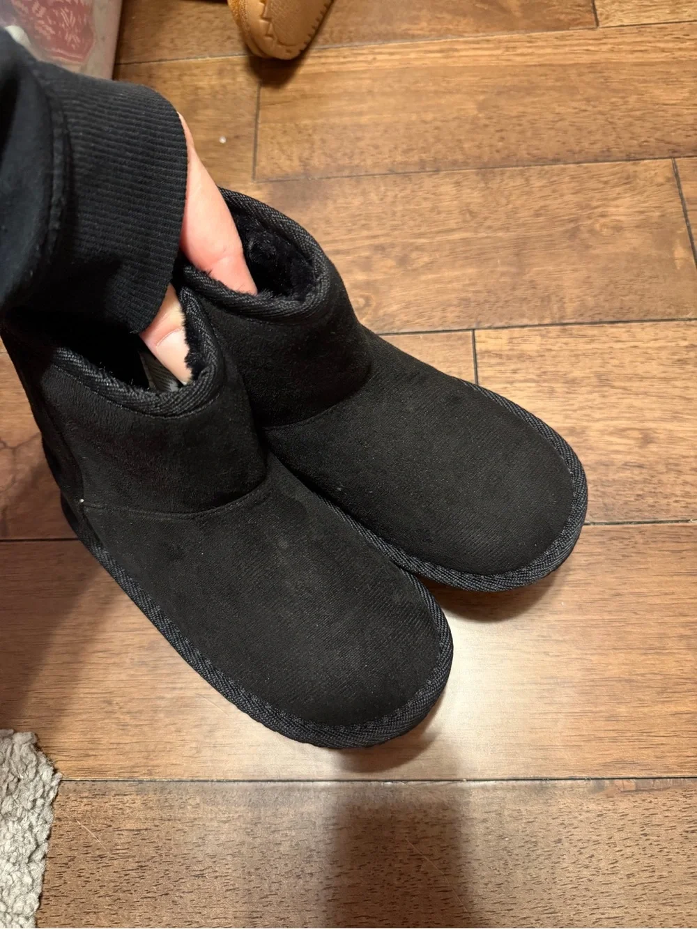 The Children's Place Kids Black Cozy Suede Booties
